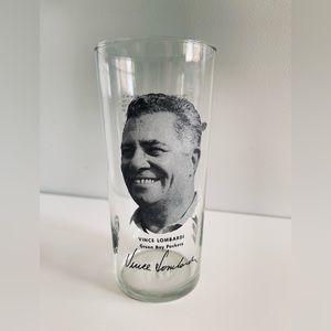 Vintage (1977) Vince Lombardi Pizza Hut glass tumbler.